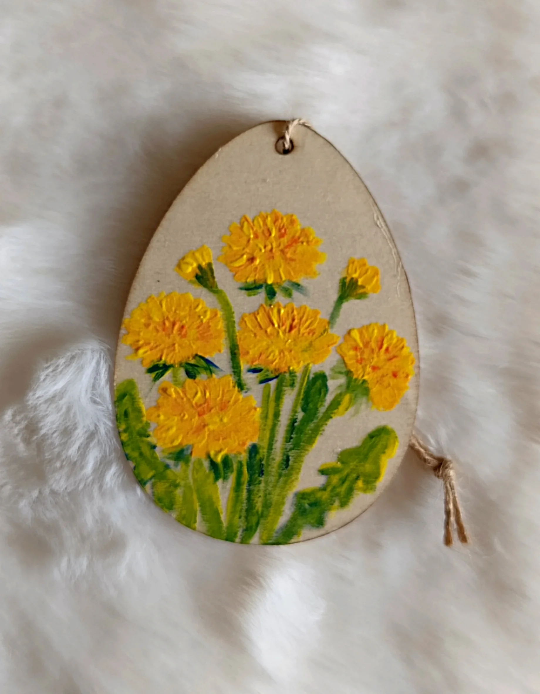 Dřevěné dekorační vajíčko s jarními květy - 10